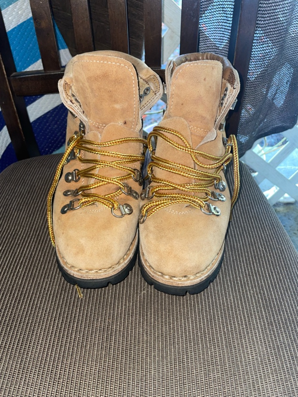 Women's Suede Ankle Hiking Booties in Tan